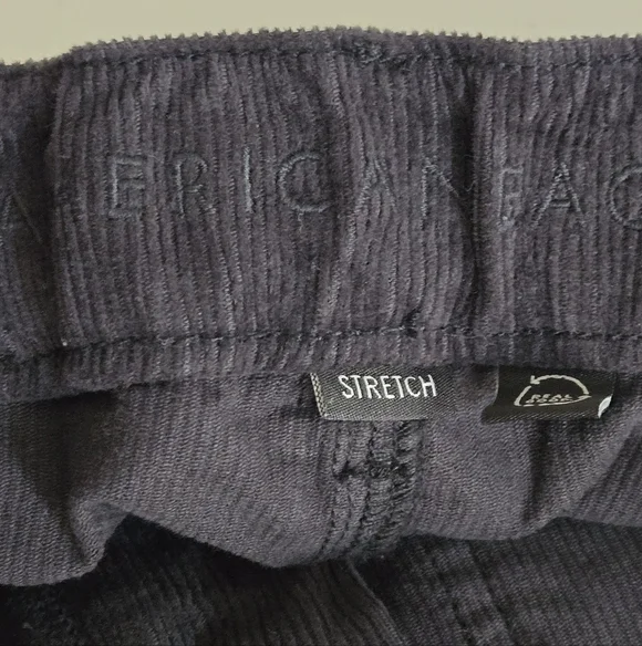 American Eagle Low Rise Wide Leg Dark Gray Corduroy Pants 2024 Size 8 - Picture 11 of 13